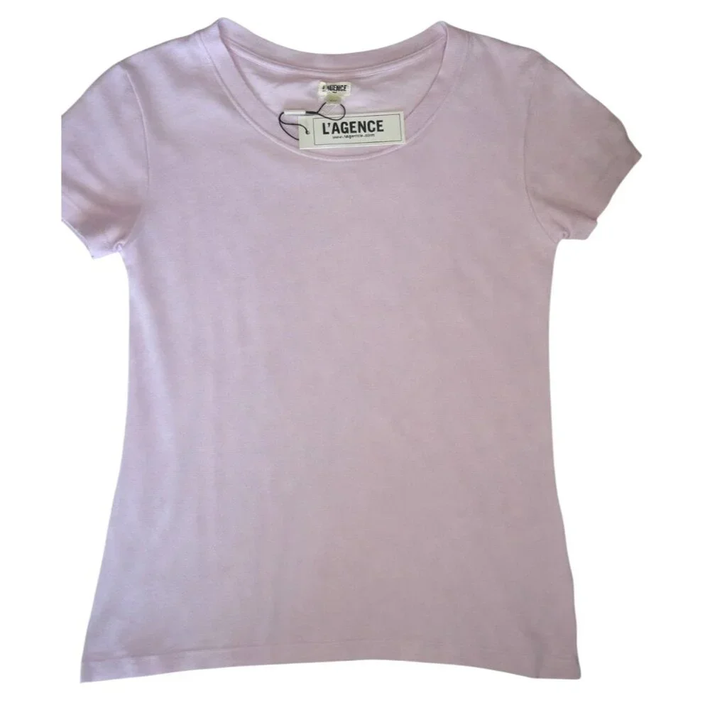 L’AGENCE Lilac Snow Cory Tee Shirt Medium New With Tags - Picture 3 of 13